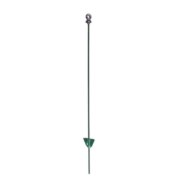 162-80101 Palen, veerstaal, 105 cm, groen, ovaal, met ringisolator 162-80101 Palen, veerstaal, 105 cm, groen, ovaal, met ringisolator