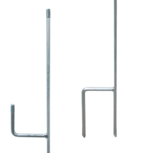 162-80128-10 Afrasteringspaal, 1 mtr incl. voet met zijarm. Arm en top voorzien van M12 -02