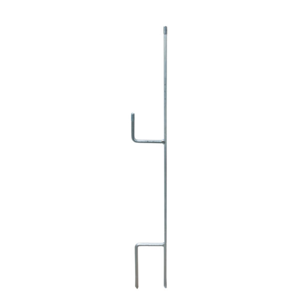 162-80128-10 Afrasteringspaal, 1 mtr incl. voet met zijarm. Arm en top voorzien van M12
