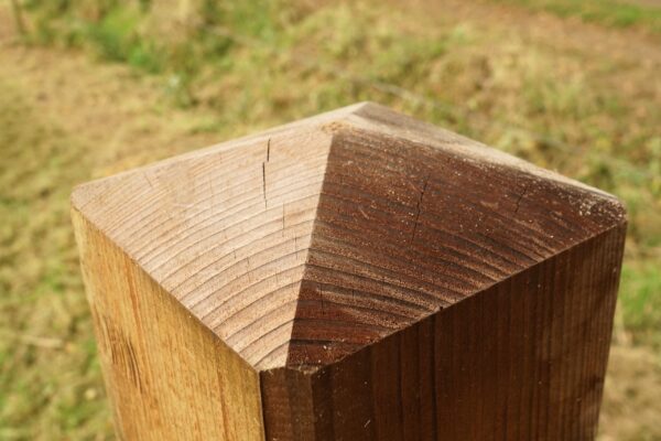 Houten paal nobifix met diamantkop detail
